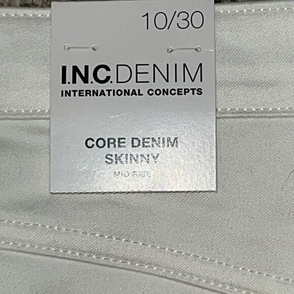 INC International Concepts White Skinny Jeans with Distressed Detailing - Picture 9 of 10